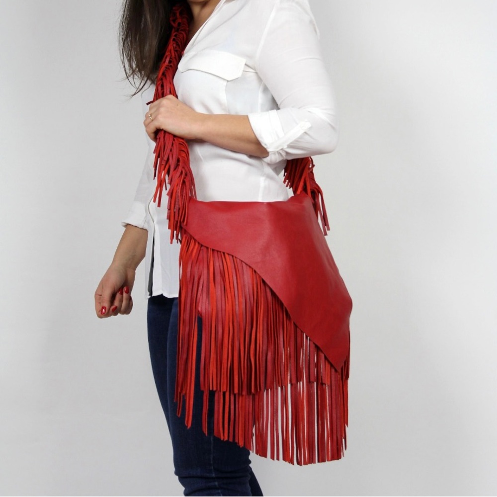 Brand New Red leather boho bag.